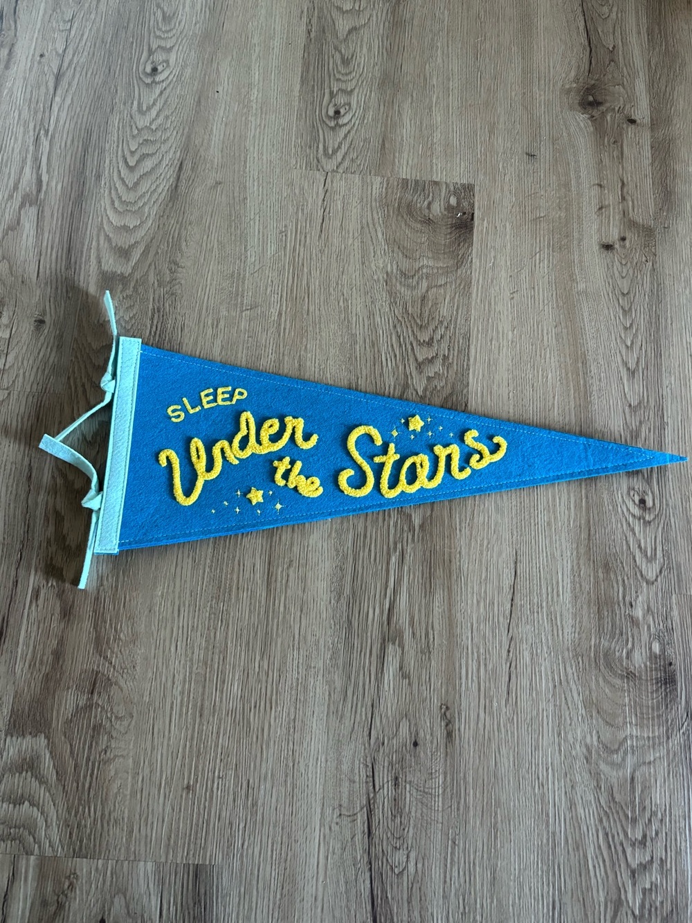 Blue "Sleep Under the Stars" Felt Pennant Banner